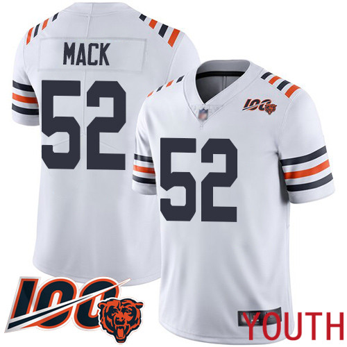 Chicago Bears Limited White Youth Khalil Mack Jersey NFL Football #52 100th Season